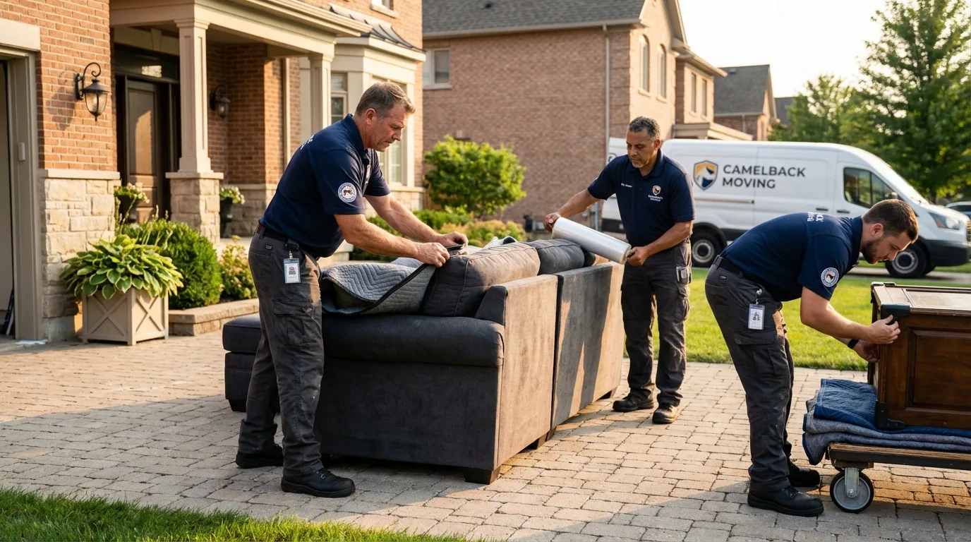 Large estate moving crew wrapping furniture in Sebring, FL